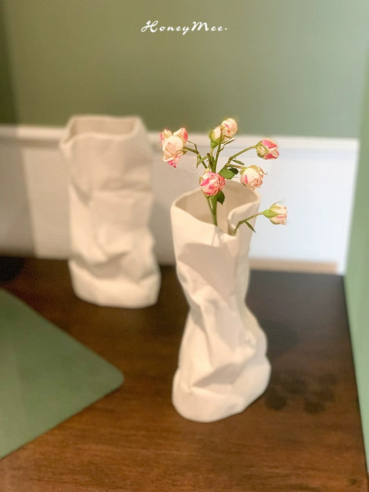 Paper Bag Shaped Vase