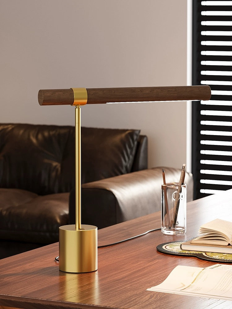 Brass Walnut Lamp