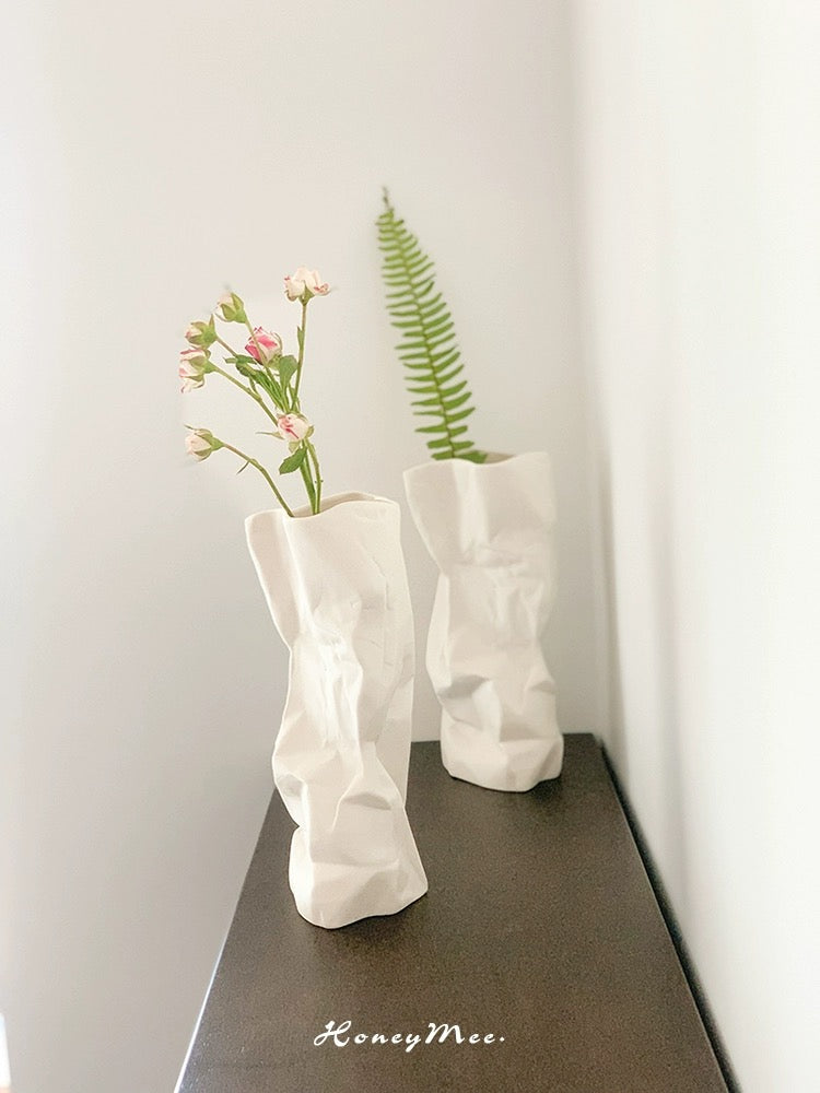 Paper Bag Shaped Vase